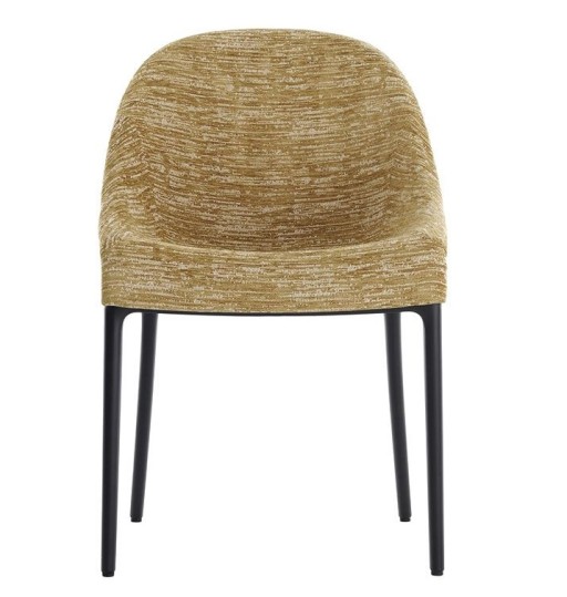 Scaun Kartell Eleganza Ela design Philippe Starck  cadru negru  tapiterie Melange Mustard
