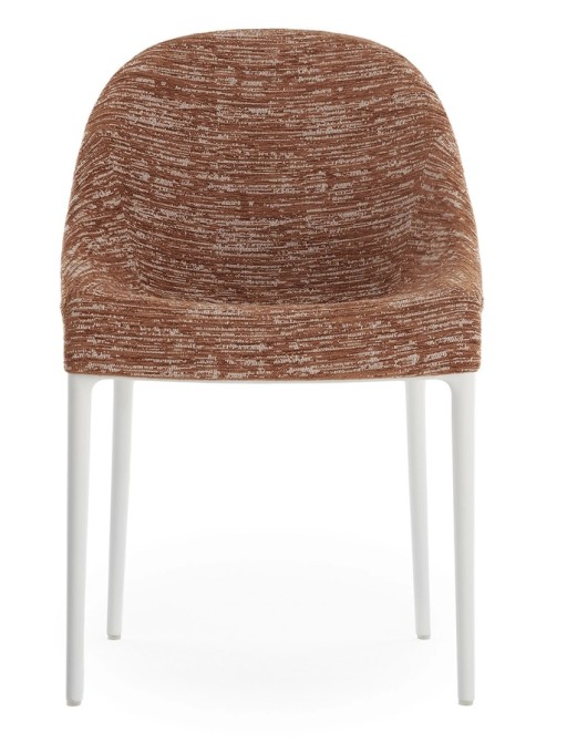 Scaun Kartell Eleganza Ela design Philippe Starck  cadru alb  tapiterie Melange Rust