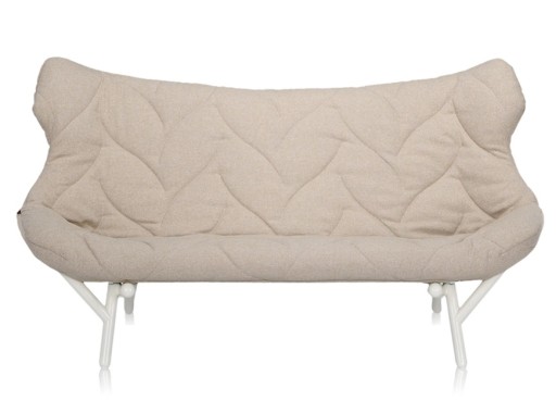 Canapea Kartell Foliage design Patricia Urquiola  cadru alb  tapiterie Trevira  Beige