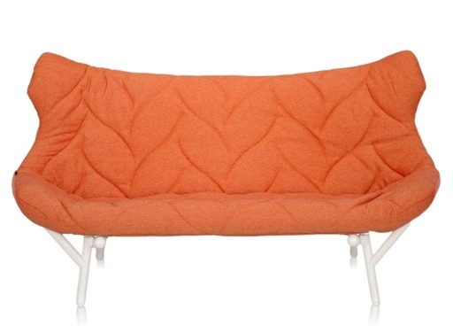 Canapea Kartell Foliage design Patricia Urquiola  cadru alb  tapiterie Trevira  Orange