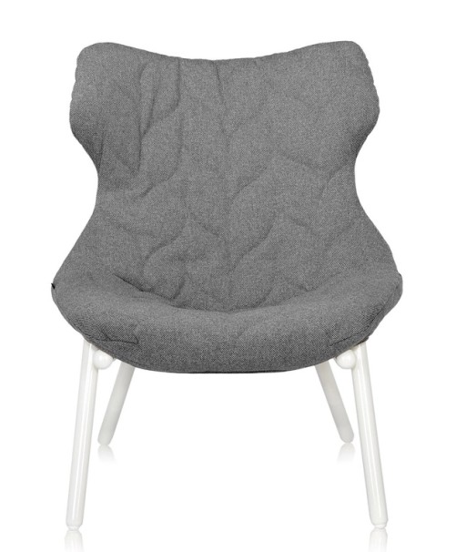 Fotoliu Kartell Foliage design Patricia Urquiola  cadru alb  perna Trevira Grey