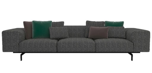 Canapea Kartell Largo design Piero Lissoni  cu trei locuri  Gubbio Dark Grey