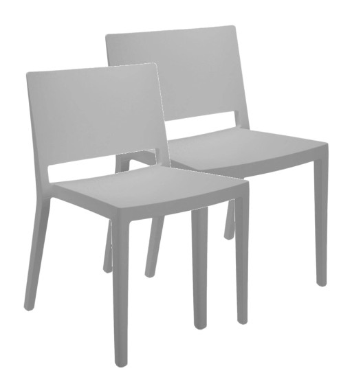 Set 2 scaune Kartell Lizz Mat design Piero Lissoni & Carlo Tamborini  gri