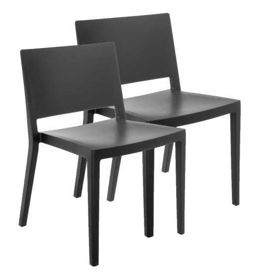 Set 2 scaune Kartell Lizz Mat design Piero Lissoni & Carlo Tamborini  negru