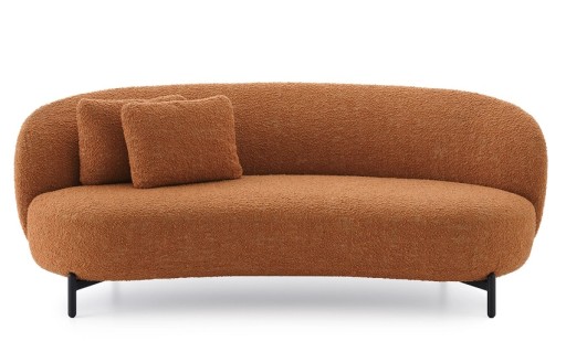 Canapea Kartell Lunam design Patricia Urquiola  200cm  tapiterie Curly orange