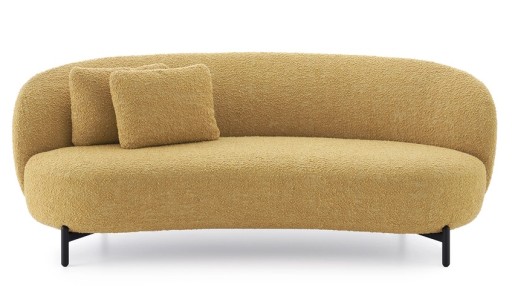 Canapea Kartell Lunam design Patricia Urquiola  200cm  tapiterie Curly galben acid