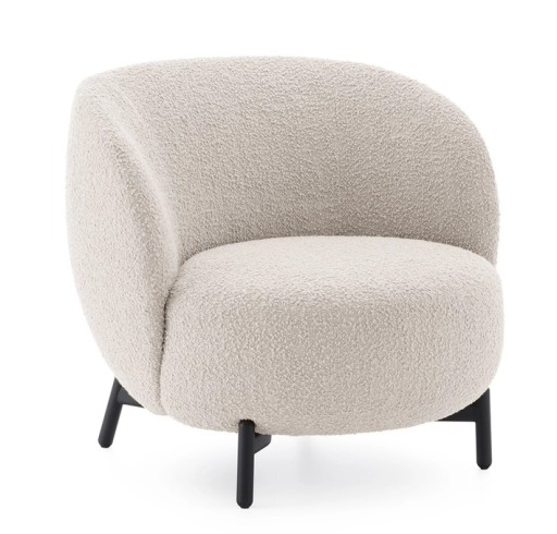 Fotoliu Kartell Lunam design Patricia Urquiola  tapiterie Curly alb