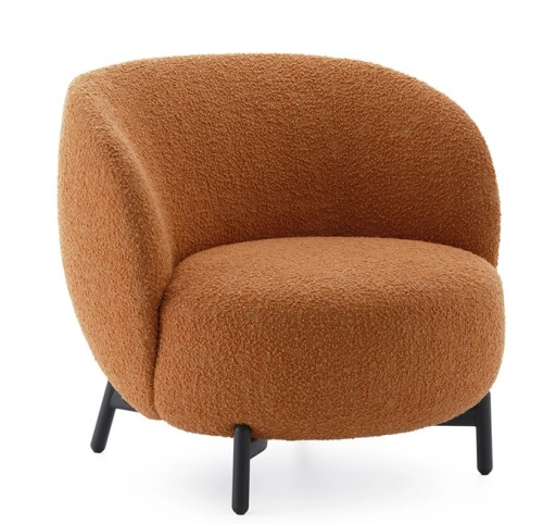 Fotoliu Kartell Lunam design Patricia Urquiola  tapiterie Curly orange