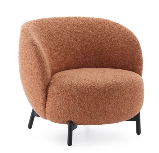 Fotoliu Kartell Lunam design Patricia Urquiola  tapiterie Curly roz