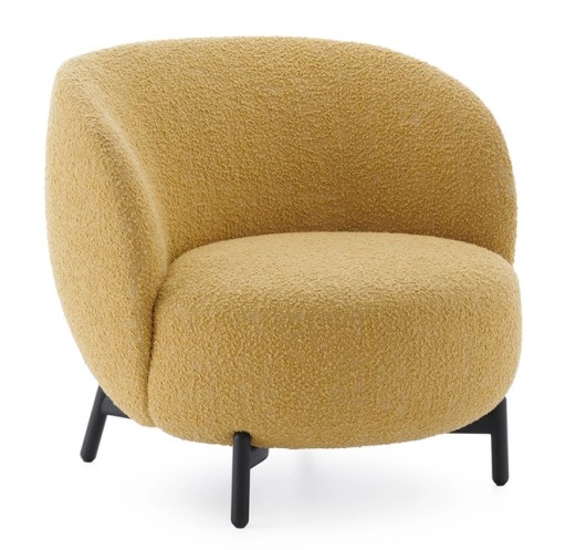 Fotoliu Kartell Lunam design Patricia Urquiola  tapiterie Curly galben acid