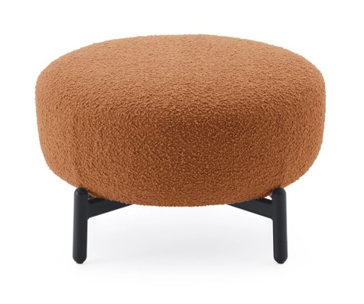 Pouf Kartell Lunam design Patricia Urquiola  tapiterie Curly orange