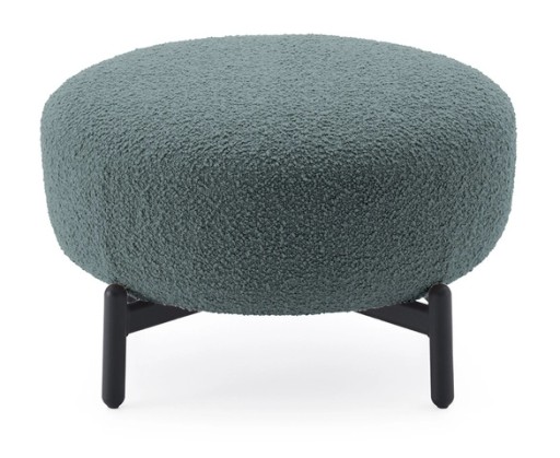 Pouf Kartell Lunam design Patricia Urquiola  tapiterie Curly petrol