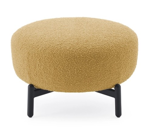 Pouf Kartell Lunam design Patricia Urquiola  tapiterie Curly galben acid