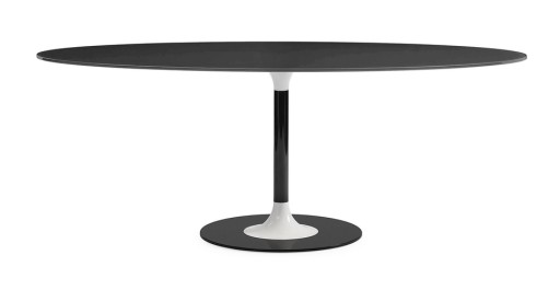 Masa Kartell Thierry XXL design Piero Lissoni  192x118x72cm  baza metal  blat sticla  negru