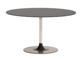 Masa Kartell Thierry XXL Round design Piero Lissoni  130x130x72cm  baza metal  blat sticla  gri