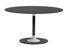 Masa Kartell Thierry XXL Round design Piero Lissoni  130x130x72cm  baza metal  blat sticla  negru