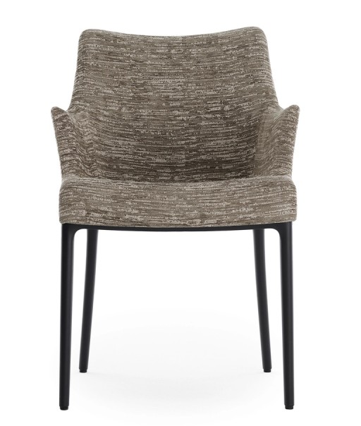 Scaun Kartell Eleganza Nia design Philippe Starck  cadru negru  tapiterie Melange Taupe