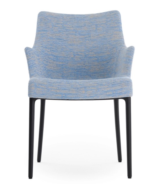 Scaun Kartell Eleganza Nia design Philippe Starck  cadru negru  tapiterie Melange Light Blue