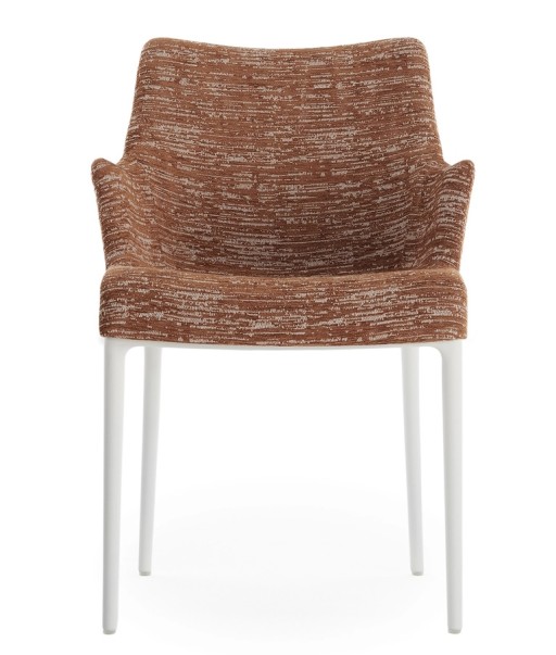 Scaun Kartell Eleganza Nia design Philippe Starck  cadru alb  tapiterie Melange Rust
