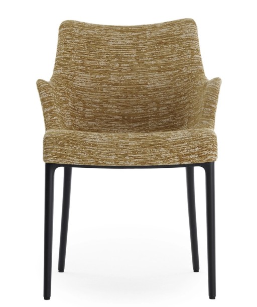 Scaun Kartell Eleganza Nia Design Philippe Starck  cadru negru  tapiterie Melange Mustard