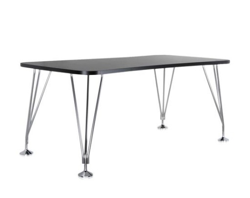 Masa Kartell Max design Ferruccio Laviani  160x80cm  cadru metal gri  top negru