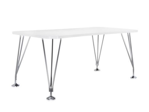 Masa Kartell Max design Ferruccio Laviani  160x80cm  cadru metal gri  top alb
