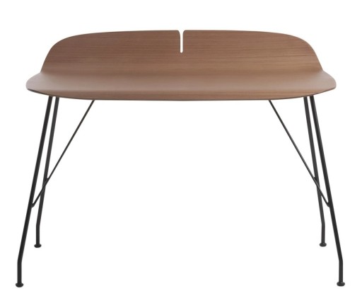 Masa Kartell Earl Of Wood design Philippe Starck  cadru metal negru  top lemn inchis