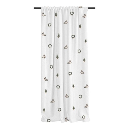 Draperie albă din bumbac satinat 110x250 cm Festive Car – Butter Kings