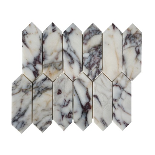 Mozaic Marmura Arabescato Violet Pillar Polisata, 30.5 x 28 cm