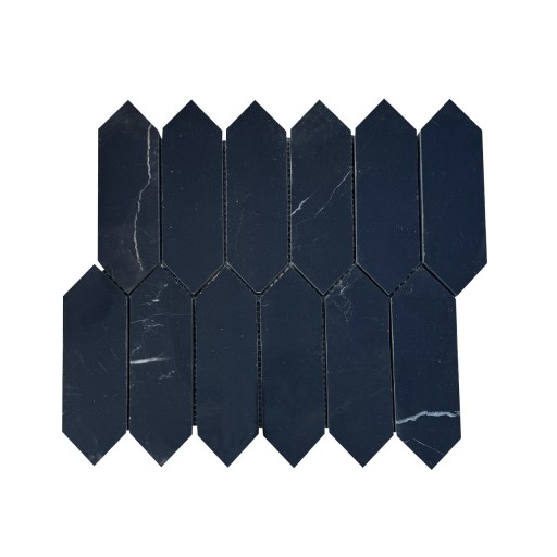 Mozaic Marmura Nero Pillar Polisata, 30.5 x 28 cm