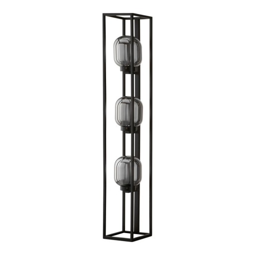 Lampadar negru cu abajur din sticlă (înălțime 130 cm) Regi – Fischer & Honsel