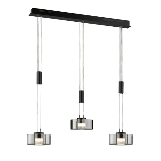 Lustră neagră LED cu intensitate reglabilă din metal Lavin – Fischer & Honsel