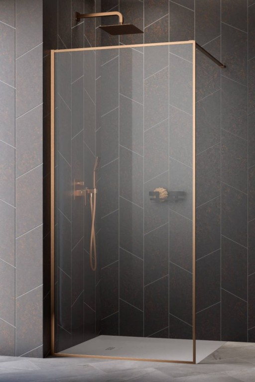 Cabina de dus tip Walk-in Radaway MODO F II Brushed Copper 100 cm  profil cupru periat