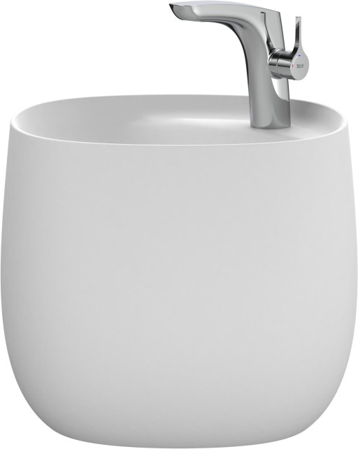 Lavoar Roca Beyond 460x470x380mm cu semipedestal integrat  alb mat