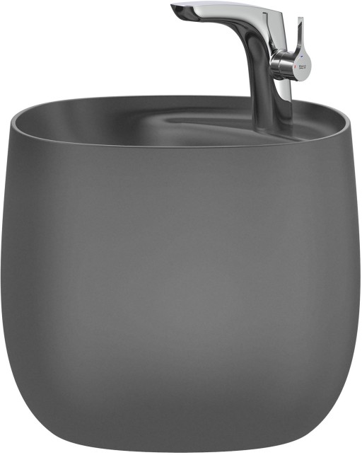 Lavoar Roca Beyond 460x470x380mm cu semipedestal integrat  negru