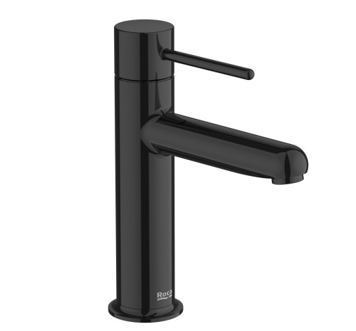 Baterie lavoar Roca NU S  Cold Start  fara ventil  maneta pin  Titanium Black