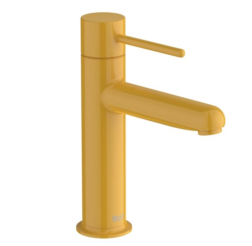 Baterie lavoar Roca NU S  Cold Start  fara ventil  maneta pin  Honey Yellow