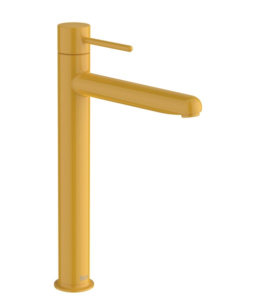 Baterie lavoar Roca NU XL  pentru lavoare tip bol  Cold Start  fara ventil  maneta pin  Honey Yellow