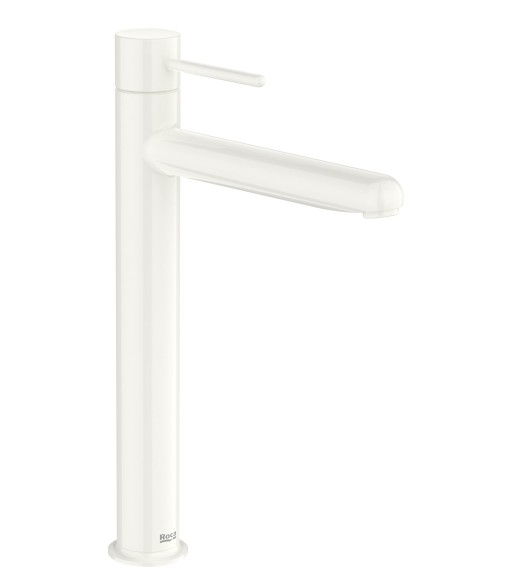 Baterie lavoar Roca NU XL  pentru lavoare tip bol  Cold Start  fara ventil  maneta pin  Glossy White