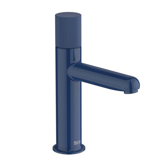 Baterie lavoar Roca NU S  Cold Start  fara ventil  maneta stripes  Cobalt Blue