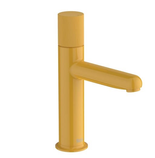 Baterie lavoar Roca NU S  Cold Start  fara ventil  maneta stripes  Honey Yellow