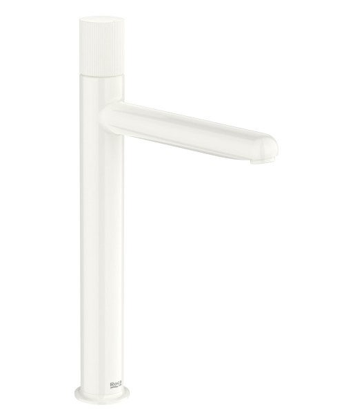 Baterie lavoar Roca NU XL  pentru lavoare tip bol  Cold Start  fara ventil  maneta stripes  Glossy White