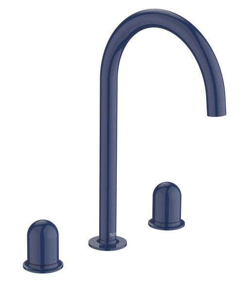 Baterie lavoar Roca NU L din trei elemente  fara ventil  maneta dome  Cobalt Blue