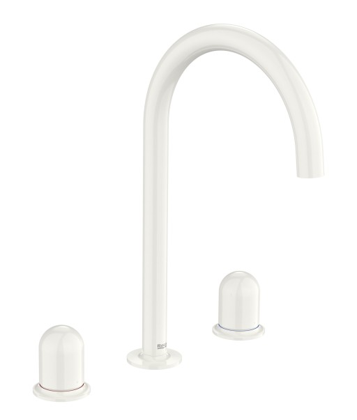 Baterie lavoar Roca NU L din trei elemente  fara ventil  maneta dome  Glossy White