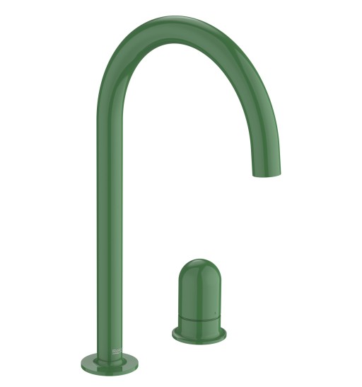 Baterie lavoar Roca NU L din doua elemente  fara ventil  maneta dome  Mint Green