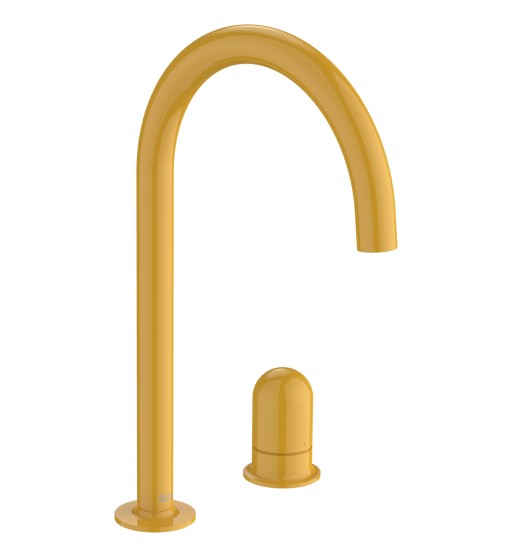 Baterie lavoar Roca NU L din doua elemente  fara ventil  maneta dome  Honey Yellow