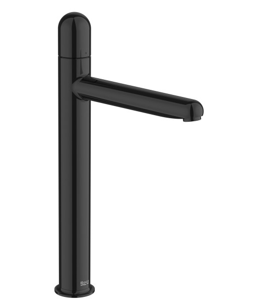 Baterie lavoar Roca NU XL  pentru lavoare tip bol  Cold Start  fara ventil  maneta dome  Titanium Black