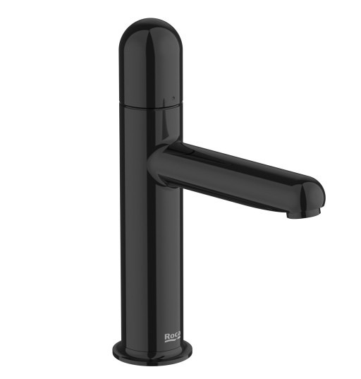 Baterie lavoar Roca NU S  Cold Start  fara ventil  maneta dome  Titanium Black