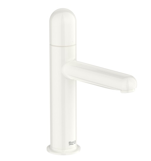 Baterie lavoar Roca NU S  Cold Start  fara ventil  maneta dome  Glossy White