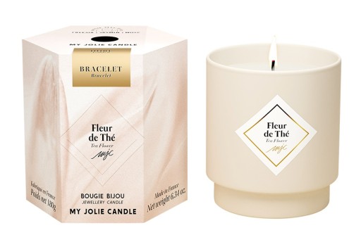 Lumanare parfumata My Jolie Candle Les Surprenantes Tea Flower 180g + bratara aurie surpriza
